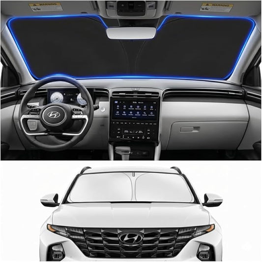 Windshield Sun Shade for Hyundai Tucson Accessories 2022-2024 2025 2026- Windshield Sunshade Cover Front Window Shade Custom Fit Tucson Sun Visor Protector Foldable Blocks UV Rays