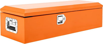 Garvee Black Steel Truck Bed Tool Box, Diamond Plate Tool Box with Side Handle and Lock Keys, Storage Toolbox Chest Box Organizer for Pickup, Truck Bed, RV, Trailer