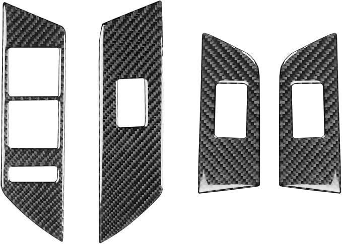 Premium Carbon Fiber Compatible with Ford Edge 2011-2014 2012 2013 SEL/Limited/SE/Sport Accessories Car Window Lift Button Panel Kit Cover Interior Trim Sticker Decal Black 4PCS