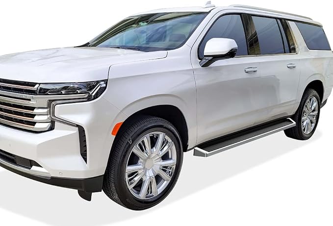 APS Running Boards (Nerf Bars Side Steps Step Bars) Compatible with Chevy Suburban 2021-2026 (Silver Running Board Style)