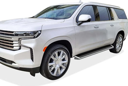 APS Running Boards (Nerf Bars Side Steps Step Bars) Compatible with Chevy Suburban 2021-2026 (Silver Running Board Style)