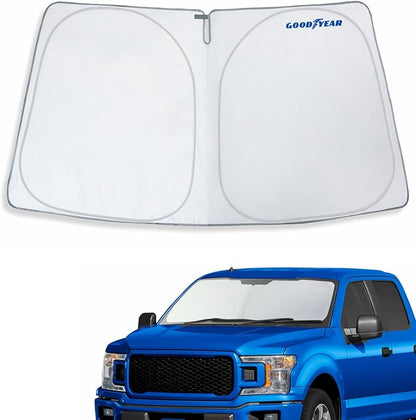 Goodyear Foldable Windshield Sunshade for Ford F150 2015-2026, Truck car Accessories, Sunshade Cover, Sun Shade Car Windshield, Window Sun Blocker - GY008255