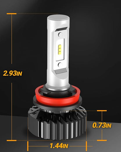 SEALIGHT H11 Bulbs, 4X Super Bright Powersport Bulbs 6000K White Plug and Play, Pack of 2