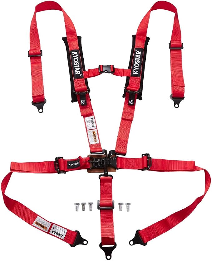 Kyostar 5 Point Black Series Latch and Link Safety Harness Set(8153 Red)