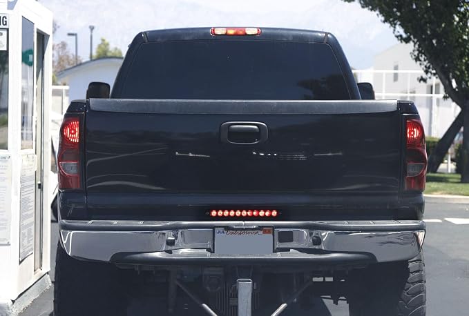 iJDMTOY 15-Inch Truck Trailer Tailgate Red LED ID Light Bar Compatible with Chevrolet Dodge Ford GMC Nissan Toyota etc, Functions as Tail Light, Brake Lamp & Turn Signal Lights, Dark Red Lens