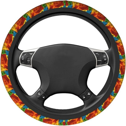 Building Blocks Steering Wheel Covers Non Slip Neoprene Universal 15 Inch Steering Wheel Protector Car Cover for Men Women