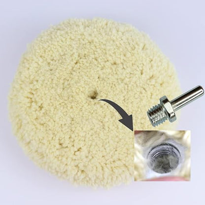 Woolous 8 Inch Double Sided Wool Buffing Pad 5/8-11 Thread Natural Wool Pad | 100% natural wool pad for cutting, compounding, polishing and buffing cars, boats, trucks, RVs, motorcycles and metal.