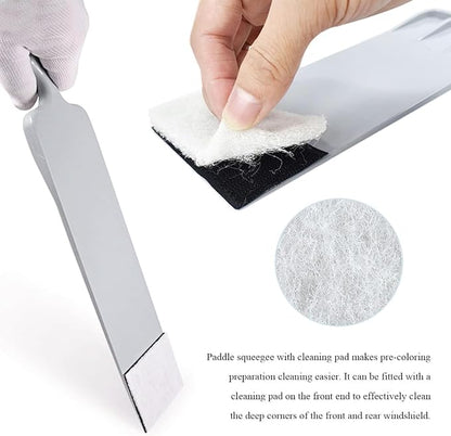 Yourkar Car Paddle Squeegee, Flat Long Handle Window Tint Film Installation Tools, Paddle Scraper for Car Front and Rear Windows Glass Cleaning, Universal Car Accessories
