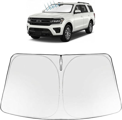 Proadsy Windshield Sun Shade Custom Fit Ford Expedition 2018-2026 Foldable Front Sunshade Protector Sun Visor Blocks UV Rays Keep Car Cooler Accessories