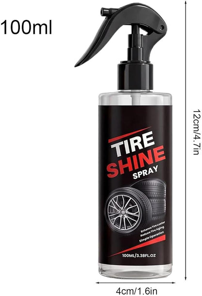 Tire Shine Spray - Wheel Gloss Renewal Mist, 1.57x1.57x4.72 Inches Tire Dressing Spray with Deep Wet Finish Coating, UV Ray Blocker, Rubber Restorer for Automotive Truck SUV RV Motorcycle