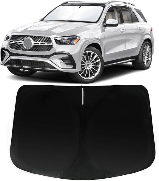Windshield Sun Shade for 2020-2025 Mercedes Benz GLE SUV 350 450 (Not for GLE Coupe), Car Front Window Sunshade with 240T Sun Visor Protector Blocks UV Rays Heat Sun Shield Accessories
