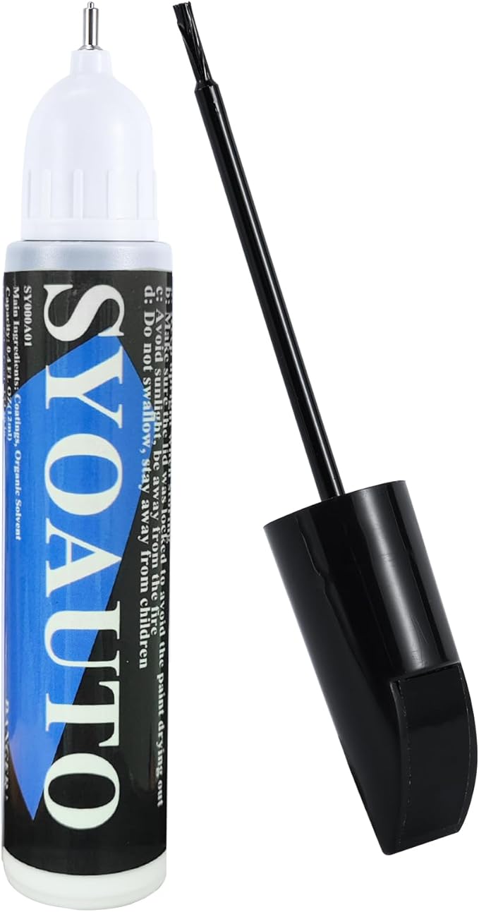 SYOAUTO Flat Black Car Touch Up Paint Auto Touch Up Paint 0.4 oz Flat Black Automotive Scratch Repair Pen Brush and Tip 2 in 1 Pen