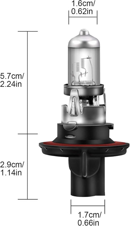 WinPower H13 9008 Halogen Headlight Bulb, Super Bright Warm White 55W/60W 4300K Car High Low Beam Replacement Lamp, Pack of 2