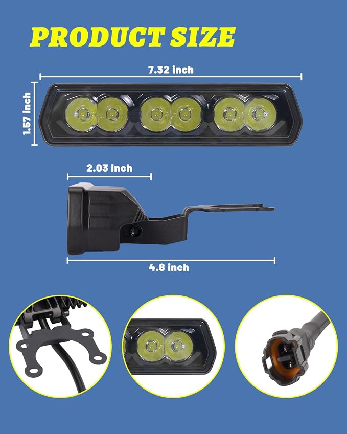 6inch Dirt Bike LED Light Bar for CRF XR RM KX KLX TTR PW SSR CRF110 | 60W Spot Beam Plug-Play Motorcycle Headlight Light Bar Driving Light Off Road Riding LED Headlight Waterproof Bike Headlight