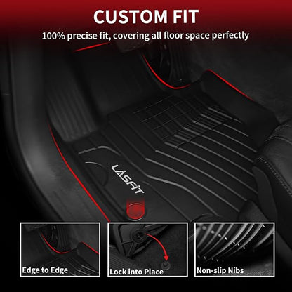 LASFIT Floor Mats for Mercedes Benz GLE SUV 2020-2026 350/450/ 53 AMG (Not Fit Coupe; Fit 5 Seats), All Weather TPE Anti-Slip Floor Liners Custom Fit GLE Car Mats, 1st & 2nd Row Set, Black