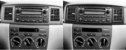 Black Real Carbon Fiber Accessories Car Center Console A/C Outlet Air Vent Panel Cover Interior Trim Sticker Decal for Toyota Corolla CE LE S 2003 2004 2005 2006 2007 2008/XRS 2005-2006 Sedan 1PC