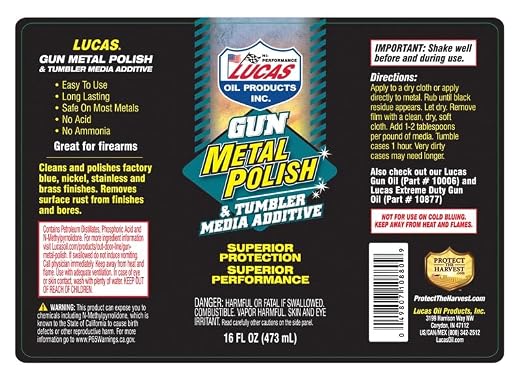 Lucas Oil 10880 Gun Metal Polish & Tumbler Media Additive - 16 Ounce (Pack of 12)