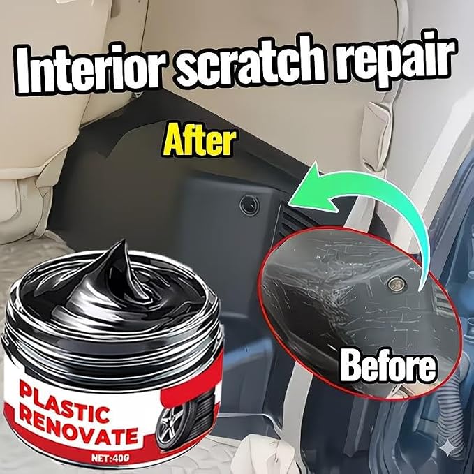 Black Trim Restorer,Plastic Restorer for Cars,Tire Polishing Paste,Car Tire Shine with Sponge,Wheel Cleaning Refurbish Wax,Long-Lasting UV Protection Shine Applicator for Truck Car Accessories