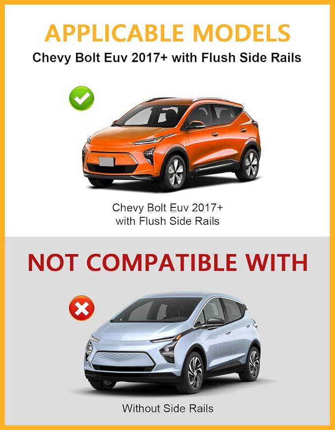 Tuyoung 300lbs Roof Racks Cross Bars Compatible with Chevrolet Chevy Bolt EUV & EV 2017-2026 Bolt-EUV, Heavy Duty Aluminum Crossbar Roof Rail Cargo Carrier Rooftop Car Black Accessories