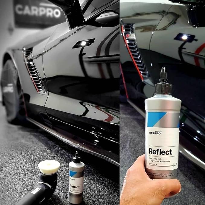 CARPRO Reflect High Gloss Finishing Polish - Reflective & Glossy Finish Without Durable Fillers, Silicones, Waxes, Polymers, or Teflon - Body Shop Safe, No Dusting. Rotary & Dual Action - Liter (34oz)