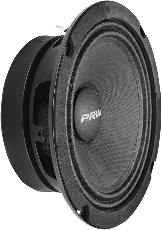 PRV AUDIO 6.5 Inch Shallow Midrange Speaker, 6MR200A, 200 Watts, 8 Ohm Shallow Mount Car Audio Slim Speaker, 1.5 in Voice Coil, Compact for Doors (Single)