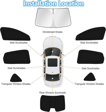 KUST Car Window Shades for Nissan Altima 2013-2018 Windshield Sun Shade Side Window Cover UV Block Privacy Protection Accessories for Camping Blackout Rear Back Full Set 8PCS