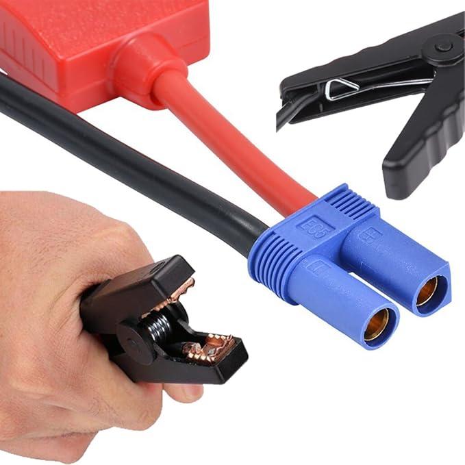EC5 Jump Starter Cable with Battery Clamps for 12V Emergency Portable 10AWG Car Jump Start Battery Booster Cable Replacement Alligator Clips-Booster Jumper Cables -Car Jump Starter Battery Clips