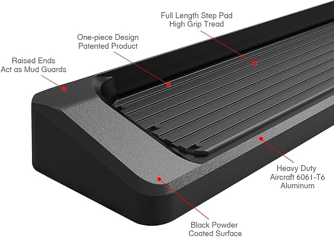 APS Running Boards (Nerf Bars Side Steps Step Bars) Compatible with Ford Explorer 2020-2026 Sport Utility 4-Door (Black Powder Coated Running Board Style)