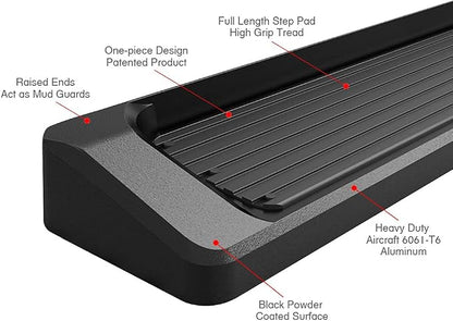 APS Running Boards (Nerf Bars Side Steps Step Bars) Compatible with Ford Explorer 2020-2026 Sport Utility 4-Door (Black Powder Coated Running Board Style)
