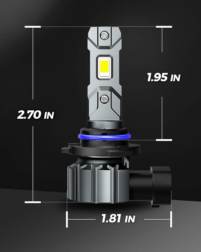 Marsauto M1S 9006 HB4 Bulbs, 30000LM Super Bright 9006 Bulb 1:1 Mini Design, 6000K Cool White HB4 Fog Light, 3min Plug and Play, IP68, Pack of 2