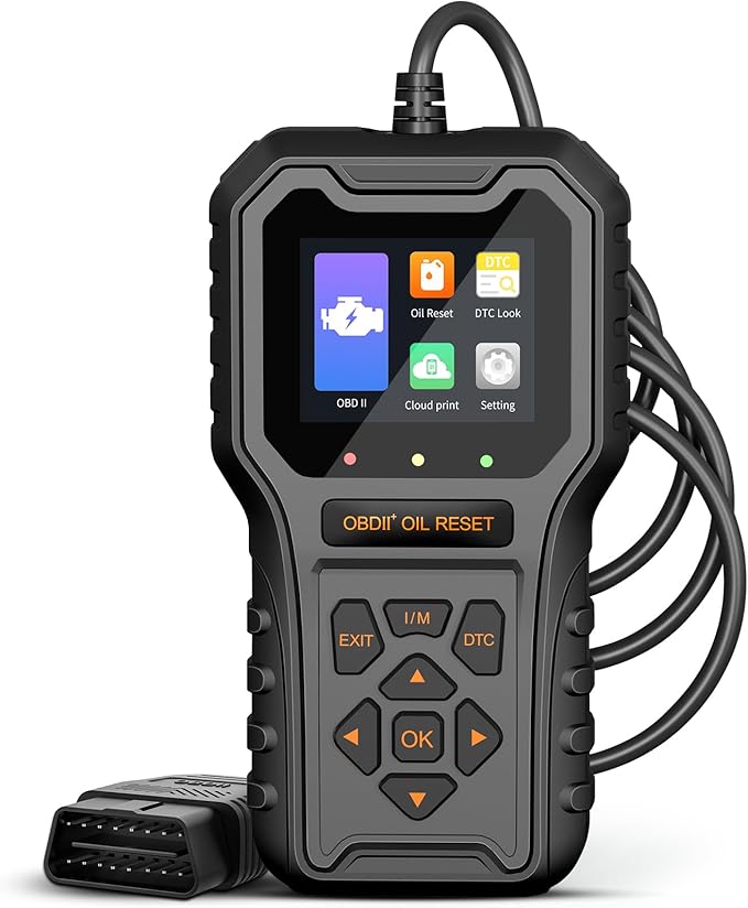 Car Code Reader OBD2 Scanner for Check Engine Light Oil Reset OBDII Scan Tool Diagnostic Tool Reset Fix Clear Fault Code Readers for Cars 1996+ Black