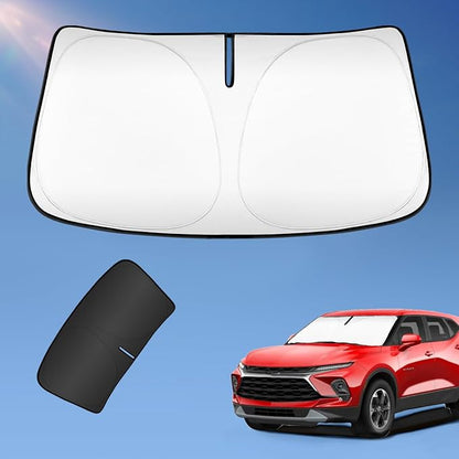 Sun Shade Sunshade for Chevrolet Blazer 2019-2026 Windshield Cover (NOT for EV) 4-Layers Sun Shield for Chevy Blazer 250T Silver Coating Sun Visor Foldable Window Shade Blocks UV Car Accessories