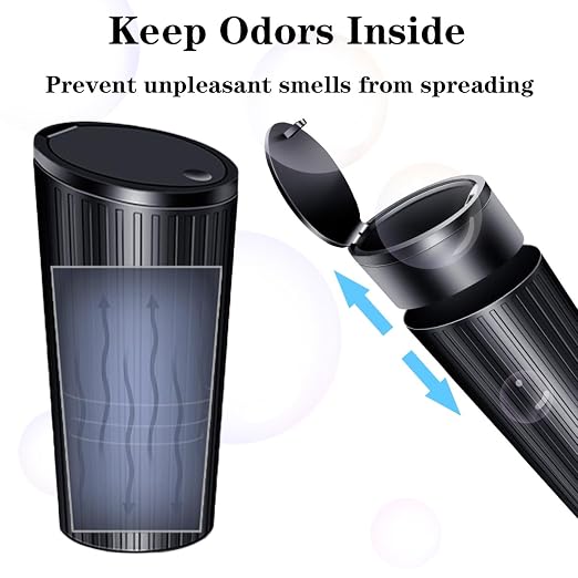 Car Trash Bin with Lid - 2 Pack Universal Leakproof Vehicle Garbage Can Bin with 40pcs Trash Bags - Car Organizers and Storage for Front Back Seat Accessories