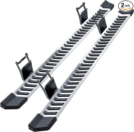 COMNOVA Pair Running Board Nerf Bar Compatible with 2015-2026 Ford F150 Super Cab（3/4 Size Rear Doors） Rocker Slider Side Steps, Width 6 Inches V Style with OE Style Brackets.