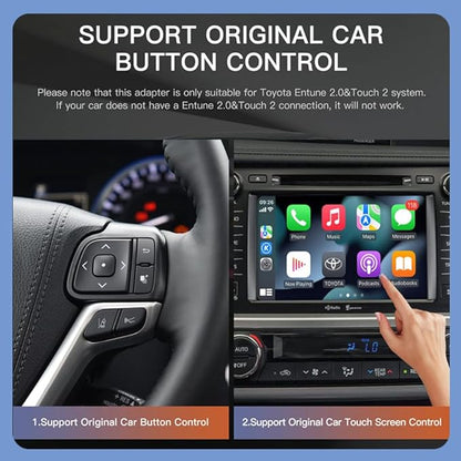 Carplay Adapter Wireless Carplay Retrofit Kit Decoder for Toyota Touch2 & Entune2.0 2014-2019 Fit for Tundra/4Runner/RAV4/Tacoma/Camry/Corolla/Avalon/Prius/CH-R/Sienna/Highlander