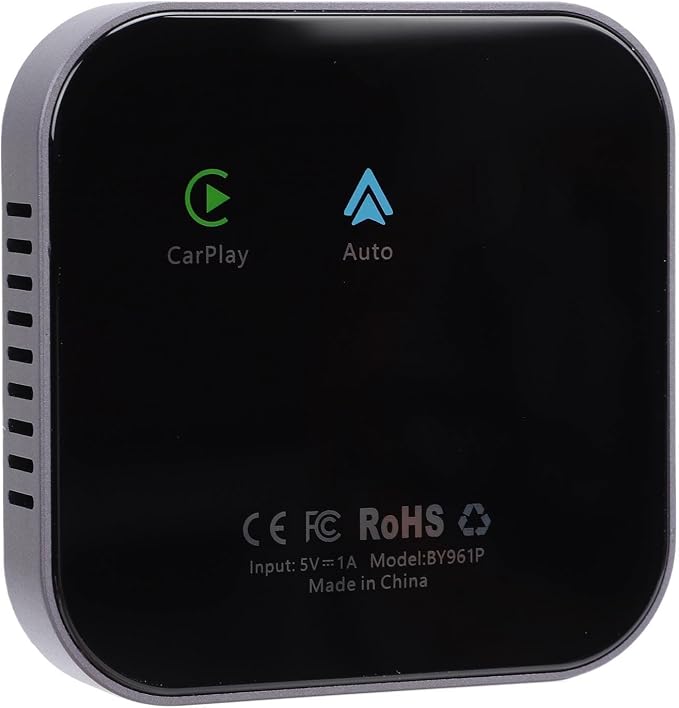 Yunseity AI Box Wireless Auto Adapter, 2 in 1 Wireless Adapter, Seamless Wireless Experience, Double APP Functionality, for Cars with Wired CarPlayAndroid Auto.