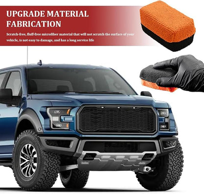 3PCS Premium Microfiber Applicator, Car Wash Sponge, Car Detailing Sponge Applicator, Universal Ceramic Coating Applicator Sponge Car Accessories for Car Paint, Metal, Plastic Trim, Glass