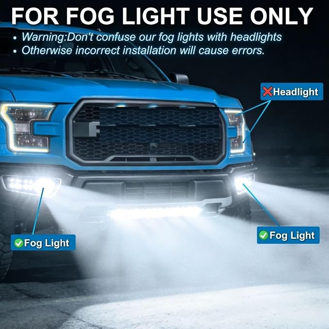 Marsauto M1S H1 H7 LED Bulbs Combo, 80000LM 6000K Cool White Super Bright, 2 Pairs H1+H7 LED Fog Light Replacement, Plug and Play, 60,000+ Hours Lifespan, 4-Pack for ATV Headlights