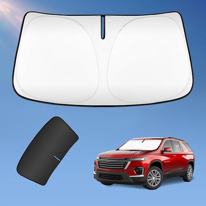 Sun Shade Sunshade for Chevrolet Traverse 2018-2025 2026 Windshield Cover, 4-Layers Sun Shield 250T Silver Sun Visor for Chevry Traverse LS, LT, RS, Redline, Premier SUV Car Accessories