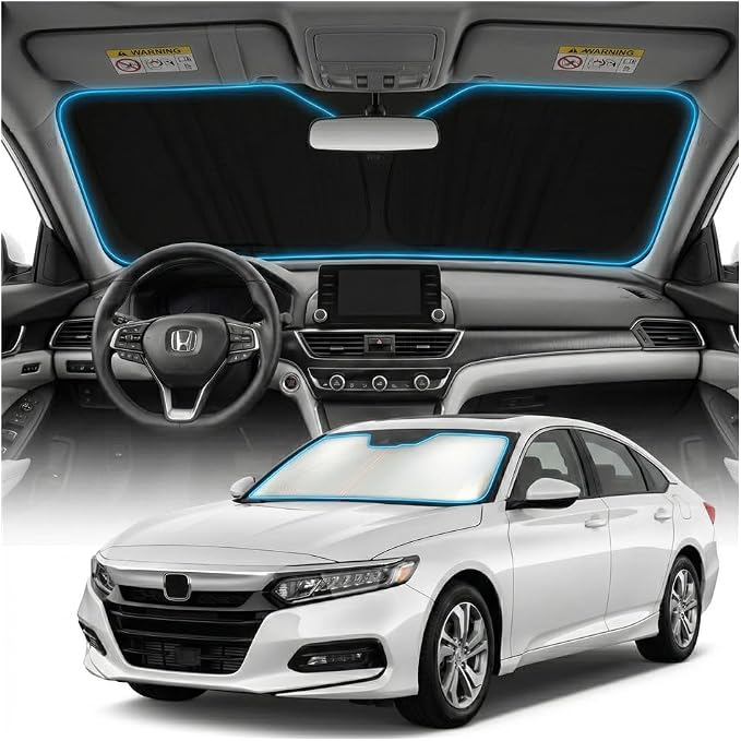 for Honda Accord Sun Shade Windshield Cover - Custom Fit Accord Accessories 2018-2022 Sunshade Foldable UV Protection & Heat Shield Sun Visor Accessories