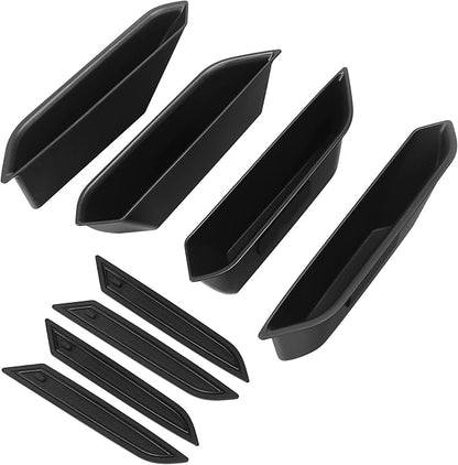 4PCS Door Handle Storage Box for Ford Bronco 2021 2022 2023 2024 2025 Accessories Phone Holder Front and Rear Door Grab Handle Pocket ABS（Not for Sport Model）