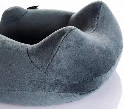 Keemall Inflatable Travel Pillow - Luxury Soft Fabric for Ultimate Comfort, 360 Degree Ergonomic Neck Pillow for Airplanes, Cars & Long Road Trips, Portable with Carry Bag