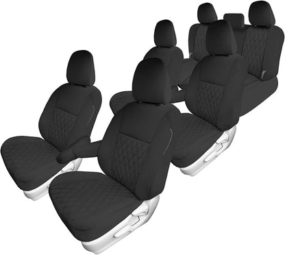FH Group Custom Fit Car Seat Covers Specifically Made for 2011-2020 Toyota Sienna 7 Seater with Ultraflex Neoprene Water Resistant Automotive Seat Covers - Full Set Black