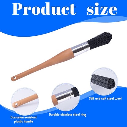 Wesquer Parts Cleaning Brush Home and Auto Use Parts Cleaner Brush Solvent Brush for Cleaning Auto Engine Parts, Clean Motors, Metal Parts, Machinery (Black 6pcs)