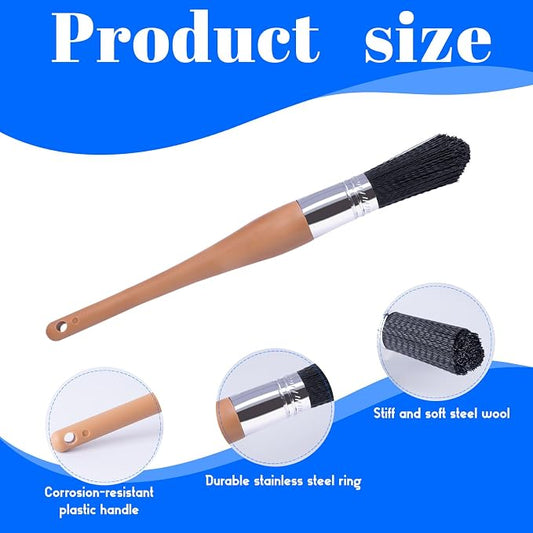 Wesquer Parts Cleaning Brush Home and Auto Use Parts Cleaner Brush Solvent Brush for Cleaning Auto Engine Parts, Clean Motors, Metal Parts, Machinery (Black 2pcs)