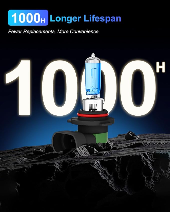 9006/HB4 Halogen Headlight Bulbs, Standard High Beam or Low Beam or Fog Light Bulb, DC 12V 55W 5000K,4000 Lumens,Head Light Bulbs for Car,High Brightness Headlight Bulb, Pack of 2