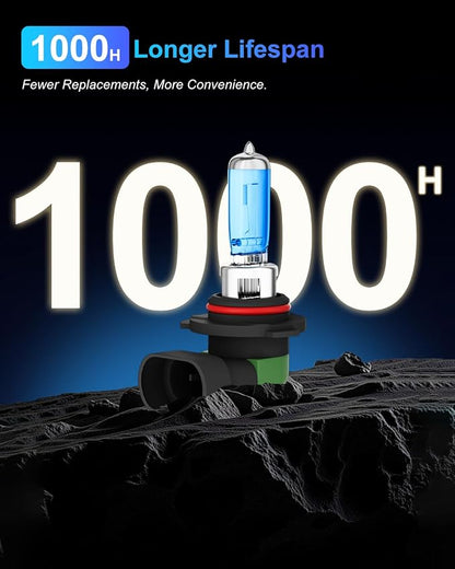 9006/HB4 Halogen Headlight Bulbs, Standard High Beam or Low Beam or Fog Light Bulb, DC 12V 55W 5000K,4000 Lumens,Head Light Bulbs for Car,High Brightness Headlight Bulb, Pack of 2
