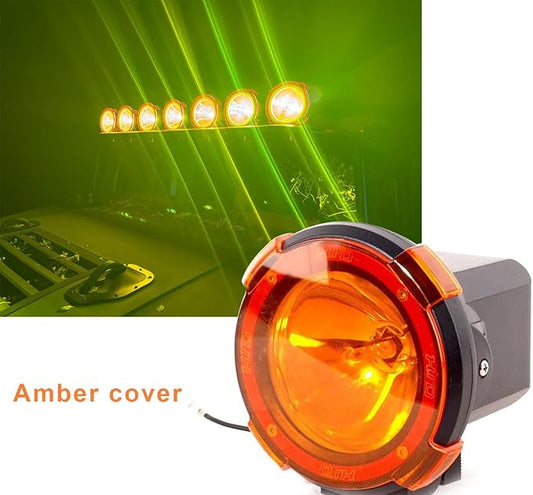 5 Inch HID Offroad Light Spot Beam 12-24V55W Fog Driving Work Lamp Clear and Amber Cover 4x4 Off-Road Rally Round Fog Lighting for SUV 4X4 ATV