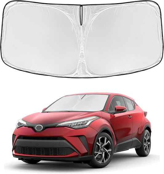 for Toyota CHR 2018-2024 Windshield Sun Shade - 4 Layers Car Sunshades for Front Windows Shade Cover Custom Fit CHR Sun Visor 250T Retractable Shade Blocks UV Rays Car Accessories