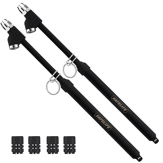 SAFELIFE Heavy Duty Tire Pressure Gauge, Straight-on Dual Head Air Pressure Gauge, 10-150PSI 100-1000KPa Tire Air Gauge, Non-Slip Handle and Extended Tube for Semi Truck Car RV Van